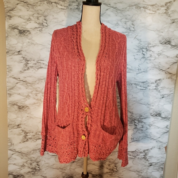 Pink chunky cardigan - Picture 1 of 2